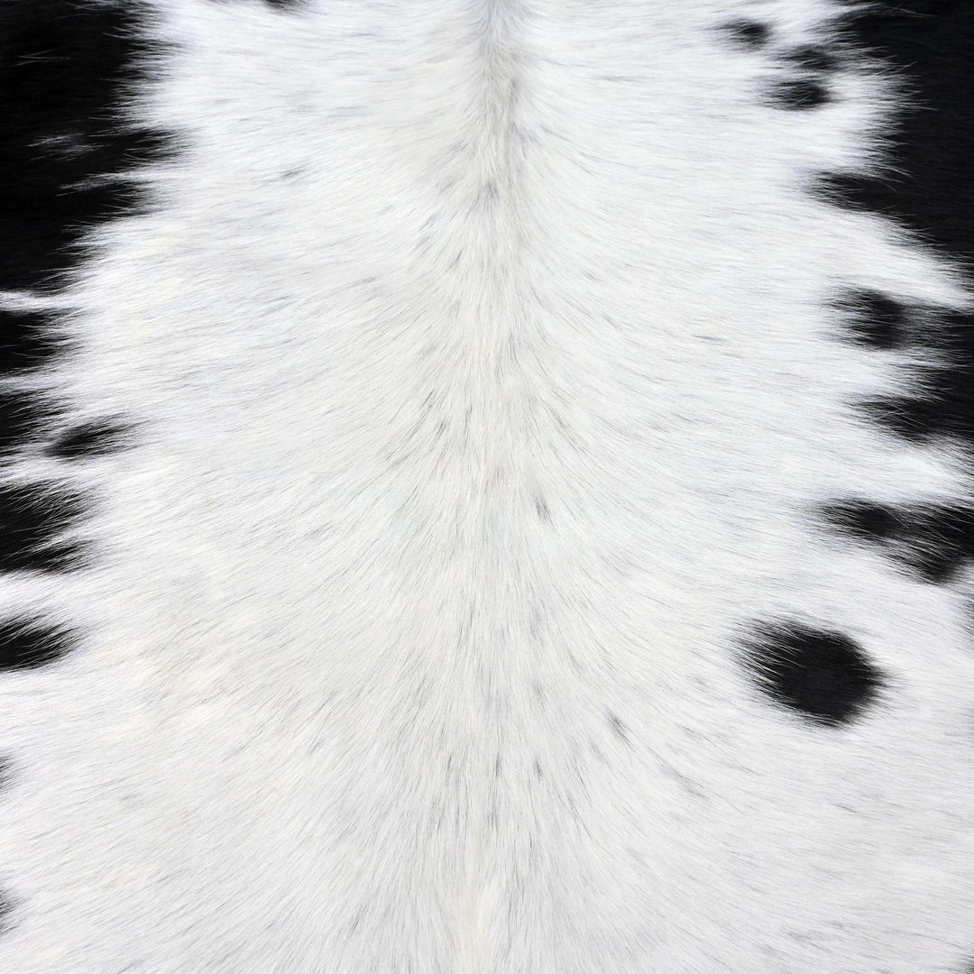 Panda Spotted Cow hide Rug 4X4.5 FT