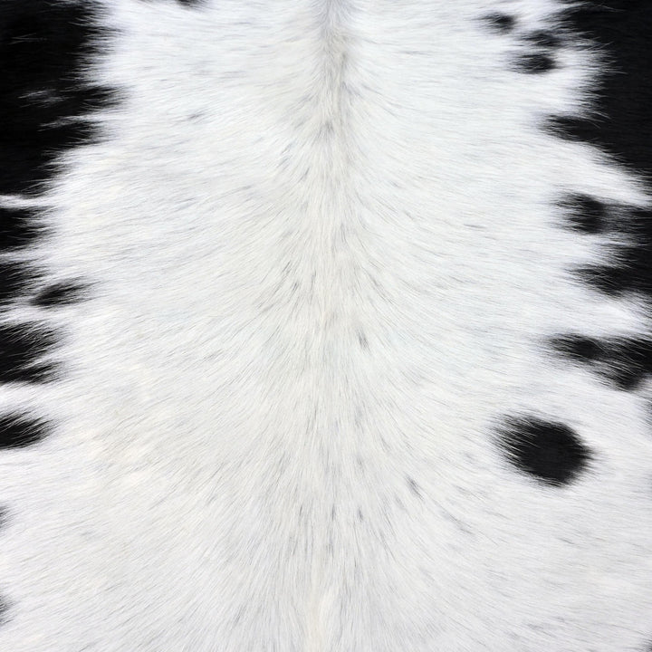 Panda Spotted Cow hide Rug 4X4.5 FT