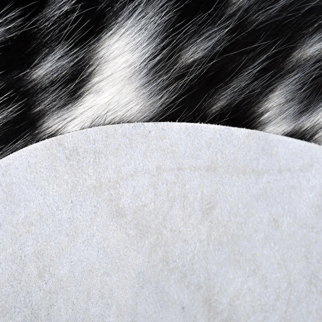 Panda Spotted Cow hide Rug 4X4.5 FT