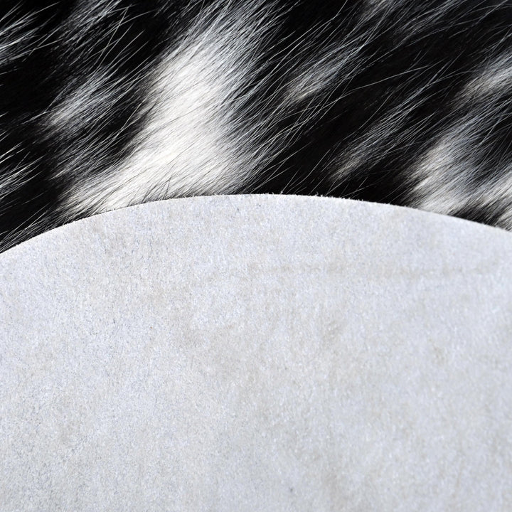 Panda Spotted Cow hide Rug 4X4.5 FT