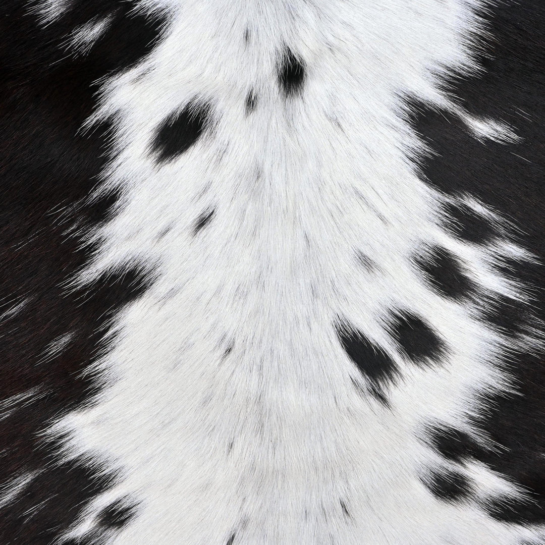 Panda Speckled Cow hide Rug 4X4.5 FT