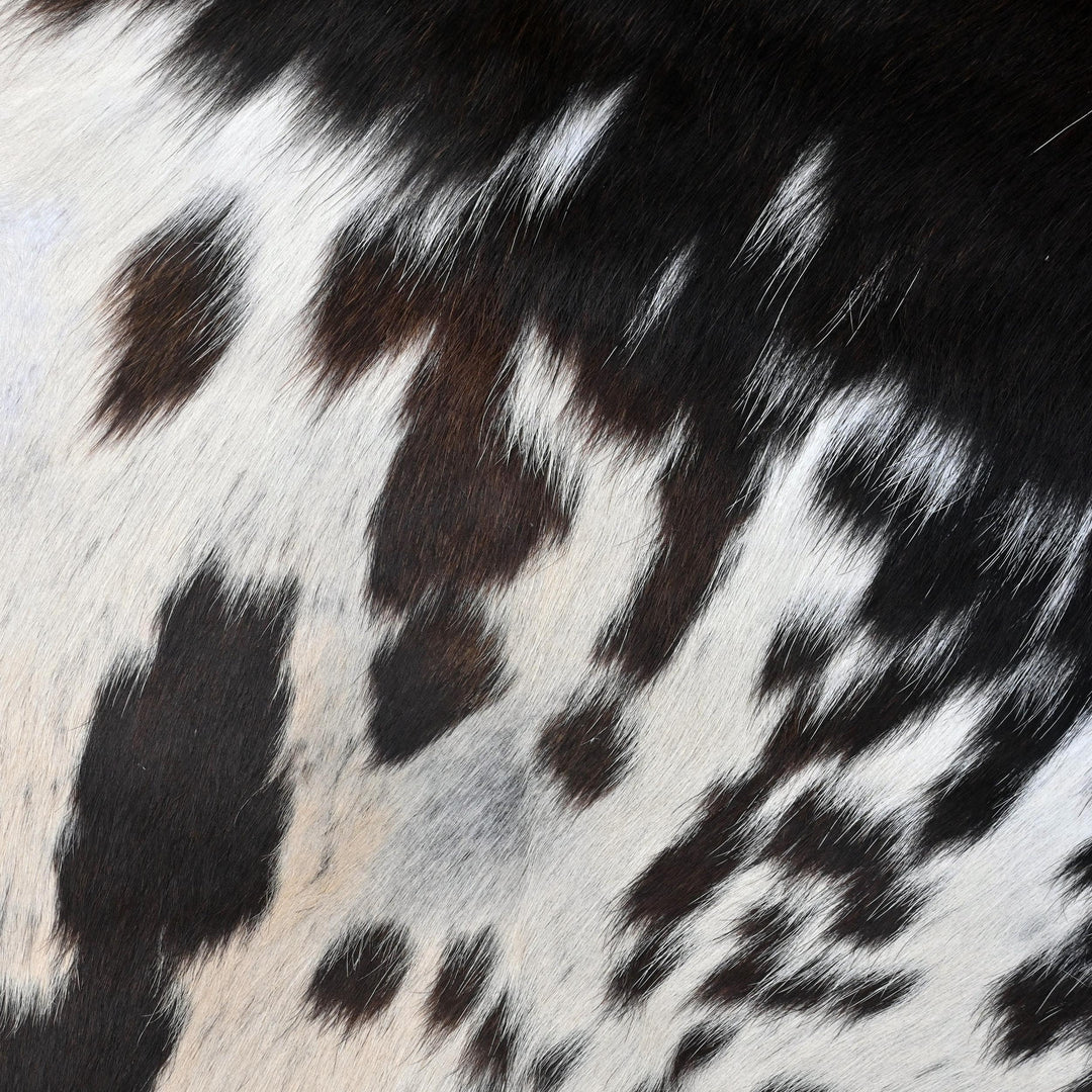 Panda Speckled Cow hide Rug 4X4.5 FT