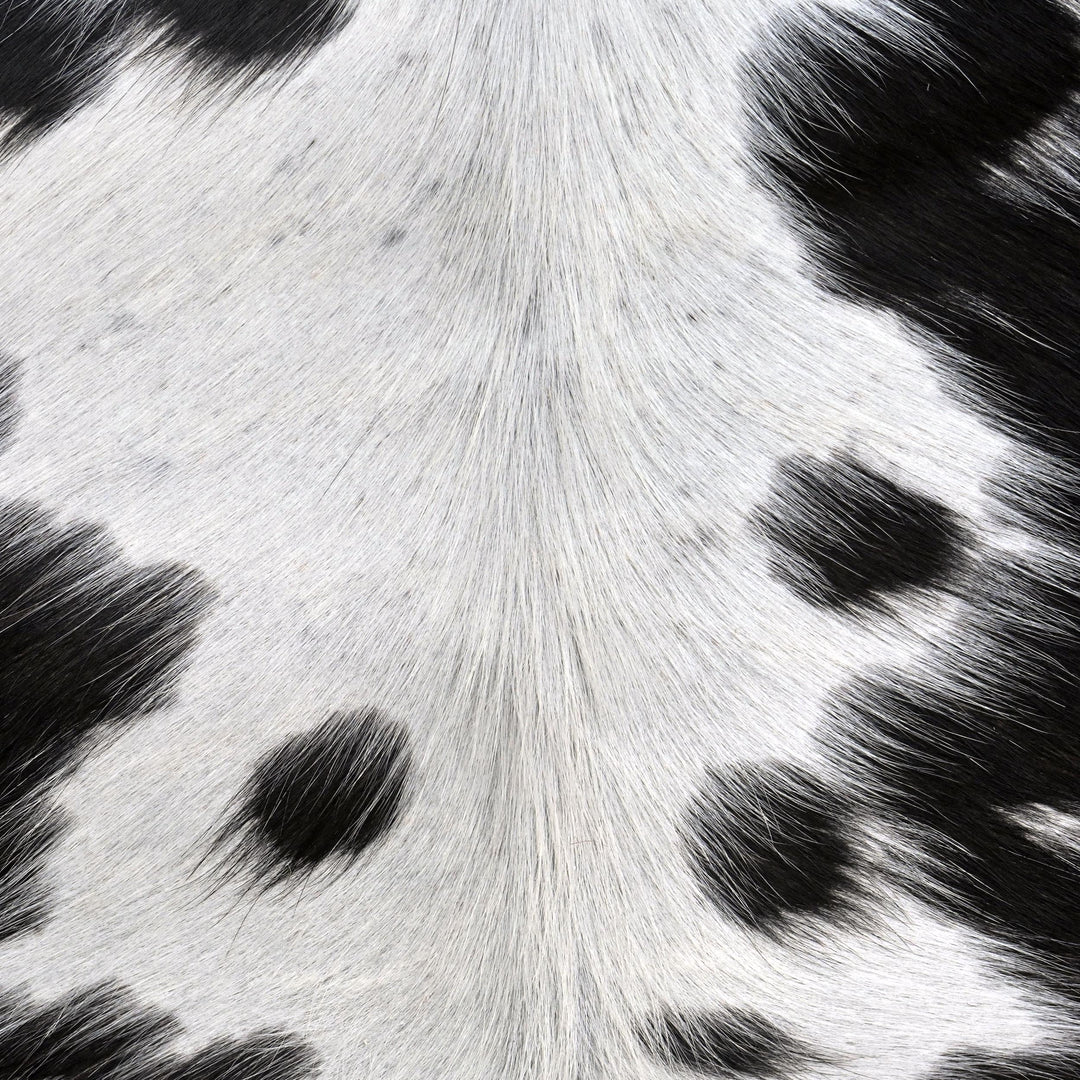 Panda Speckled Cow hide Rug 4X4.5 FT