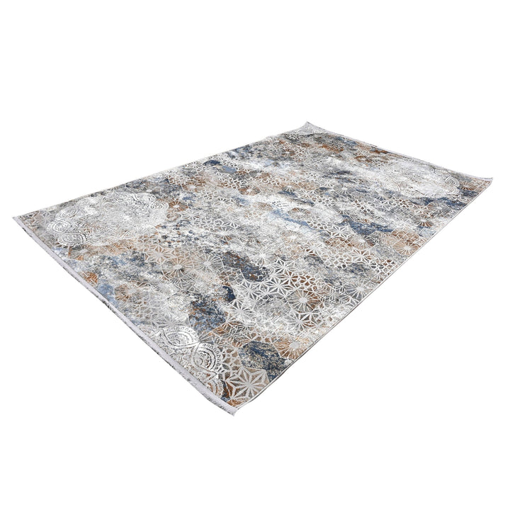 Off White Floral Turkish Rug 4X6 ft