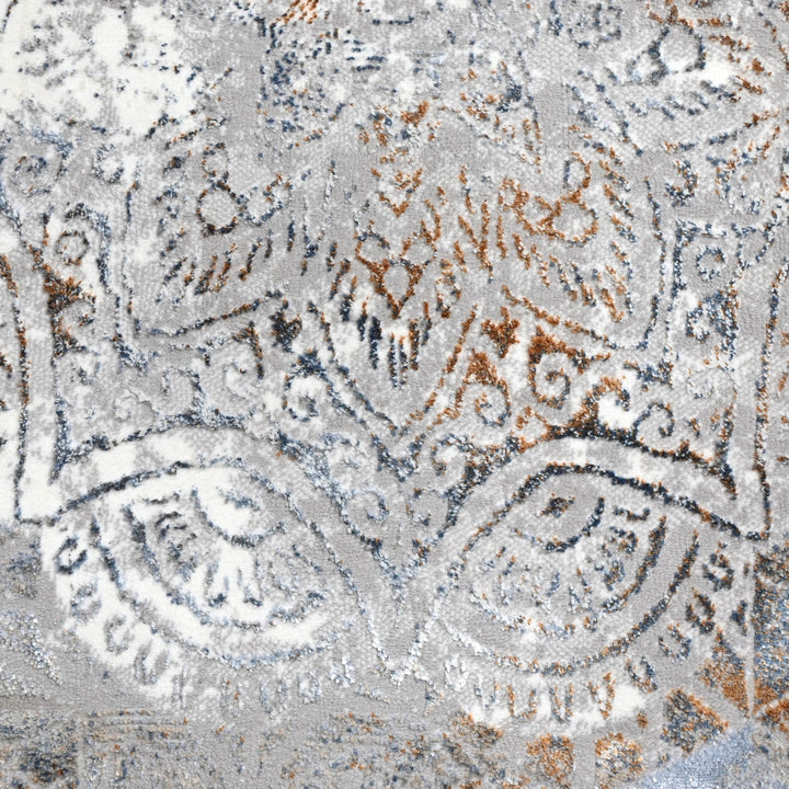 Off White Floral Turkish Rug 4X6 ft