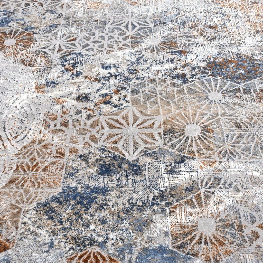 Off White Floral Turkish Rug 4X6 ft