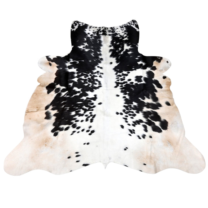 Brazilian Black White Spotted Cow hide Rug 4.5x4.5 FT