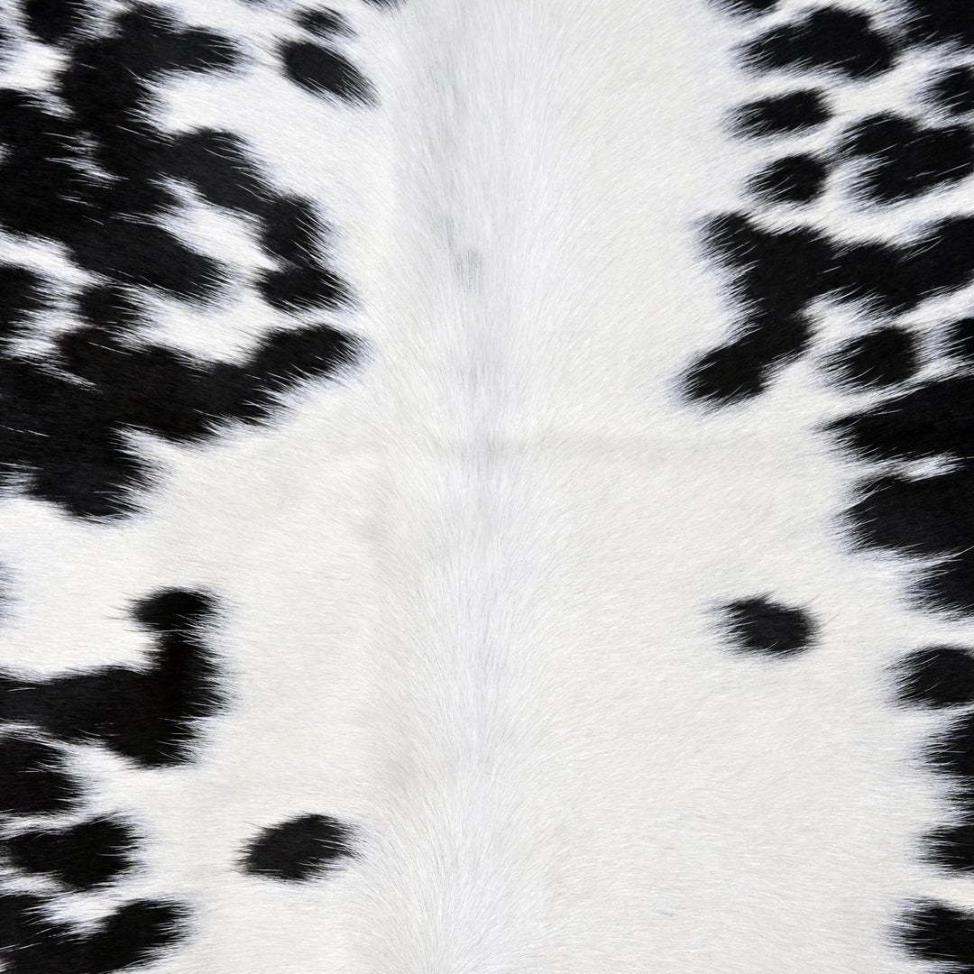 Brazilian Black White Spotted Cow hide Rug 4.5x4.5 FT