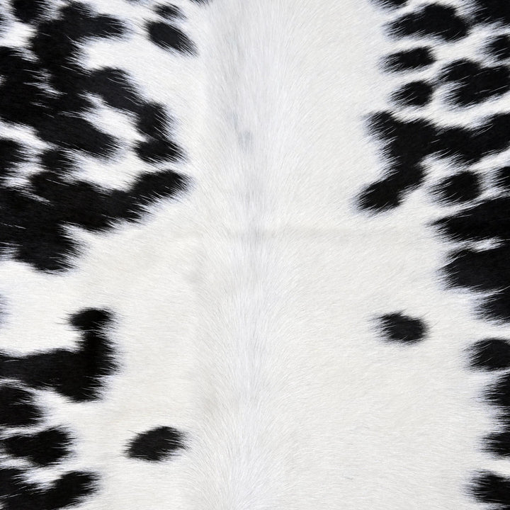 Brazilian Black White Spotted Cow hide Rug 4.5x4.5 FT