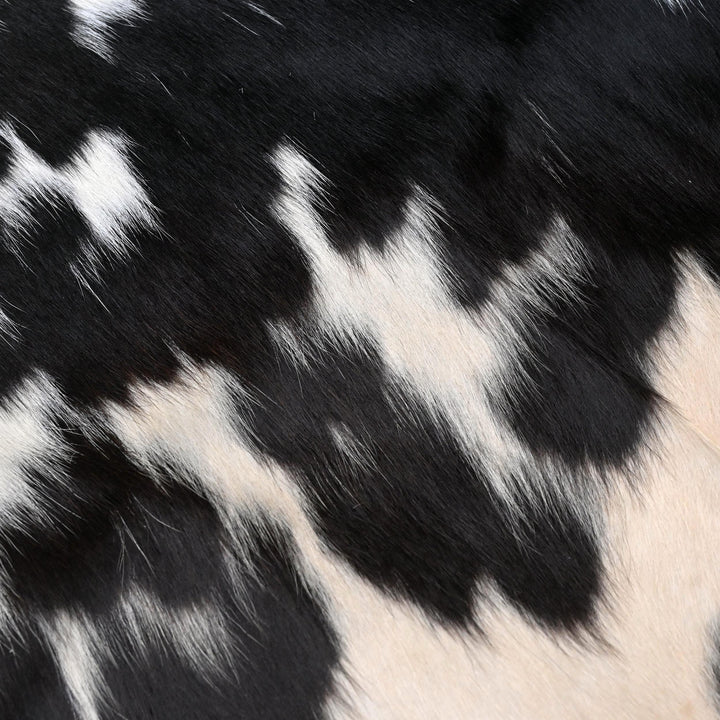 Brazilian Black White Spotted Cow hide Rug 4.5x4.5 FT