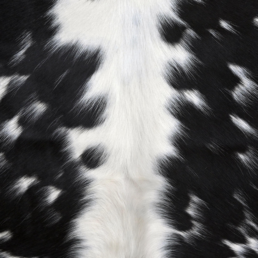 Brazilian Black White Spotted Cow hide Rug 4.5x4.5 FT