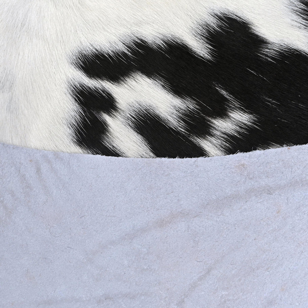 Brazilian Black White Spotted Cow hide Rug 4.5x4.5 FT