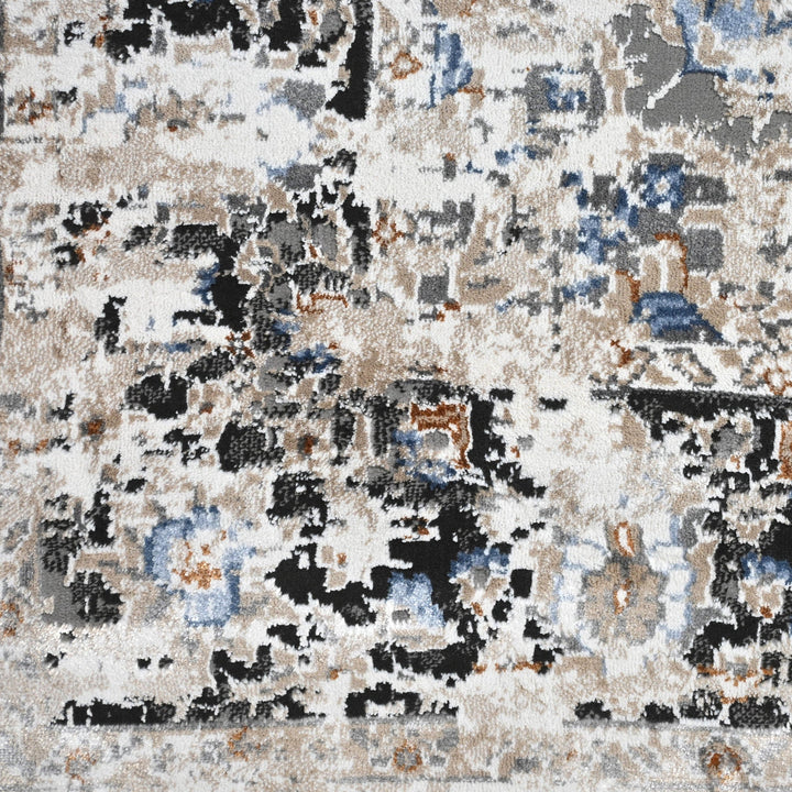 Grey Floral Turkish Rug 4X6 ft