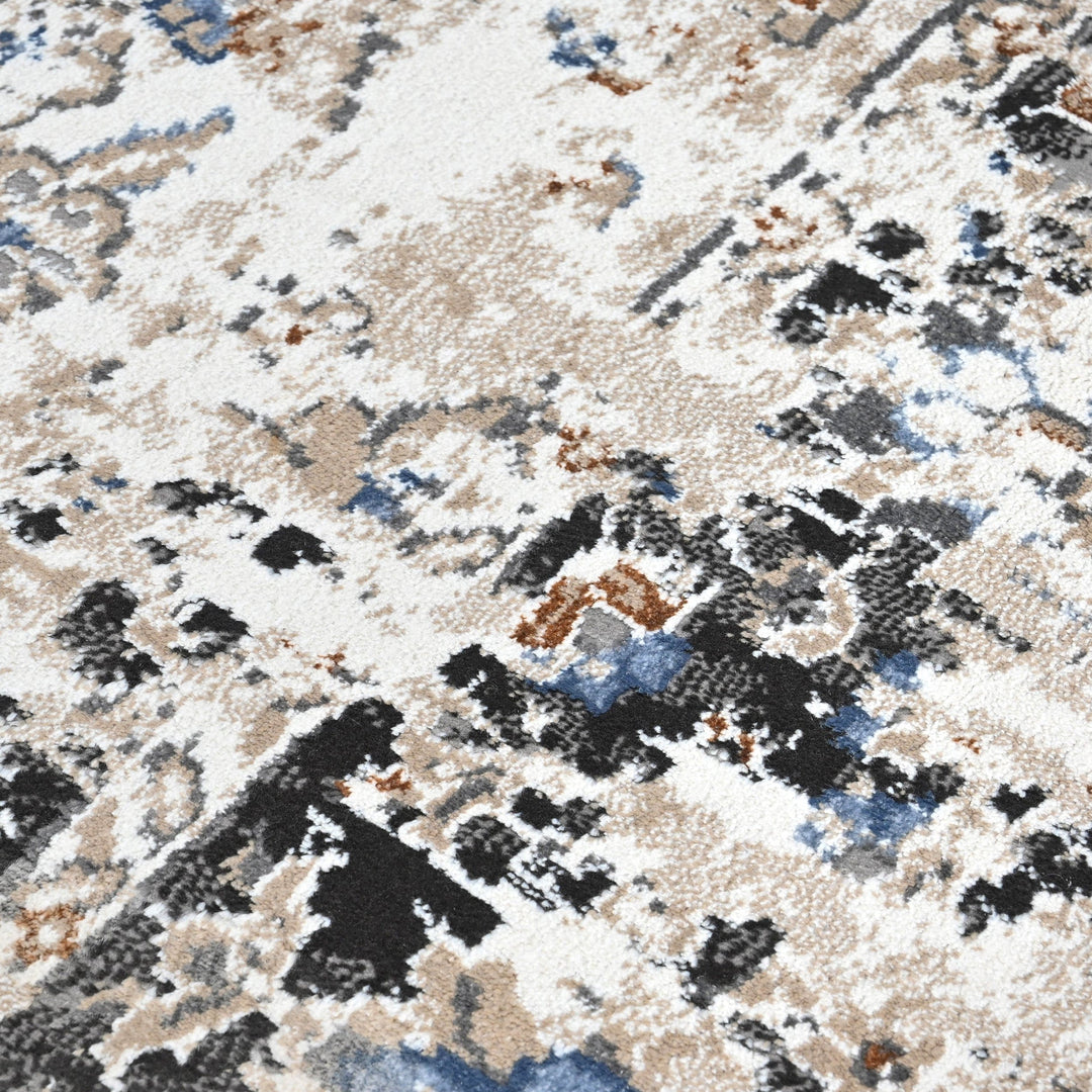 Grey Floral Turkish Rug 4X6 ft