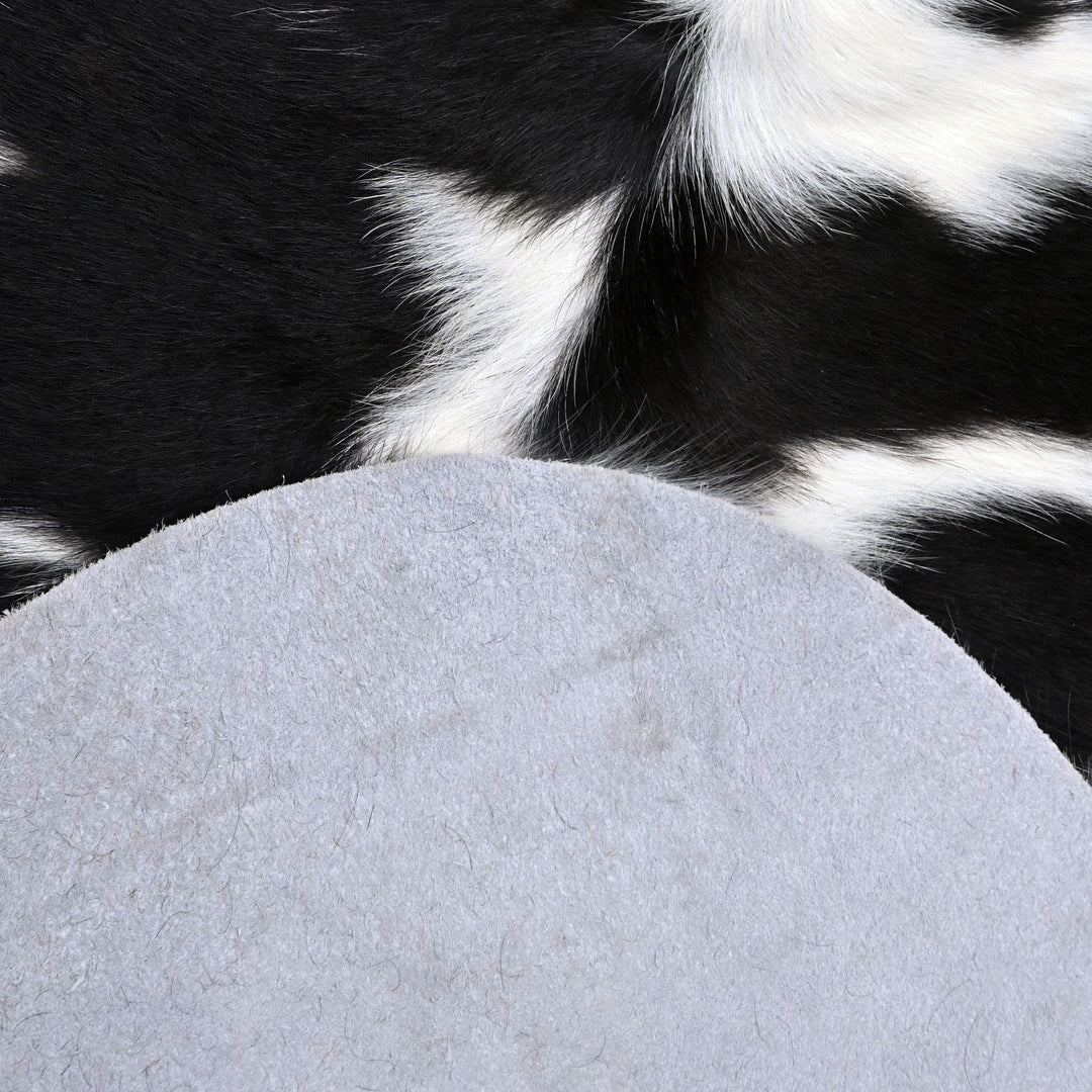 Black & White Cow hide Rug 4X4.5 FT