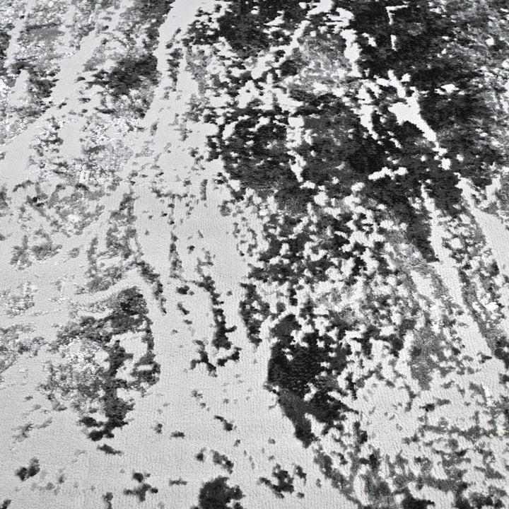 Grey Abstract Turkish Rug 5X8 Ft