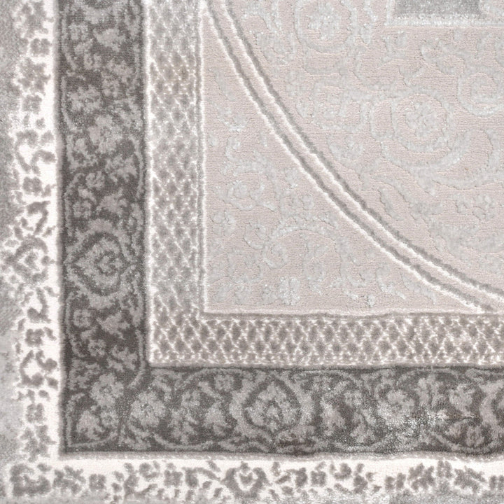 Off White Floral Turkish Rug 5X8 Ft