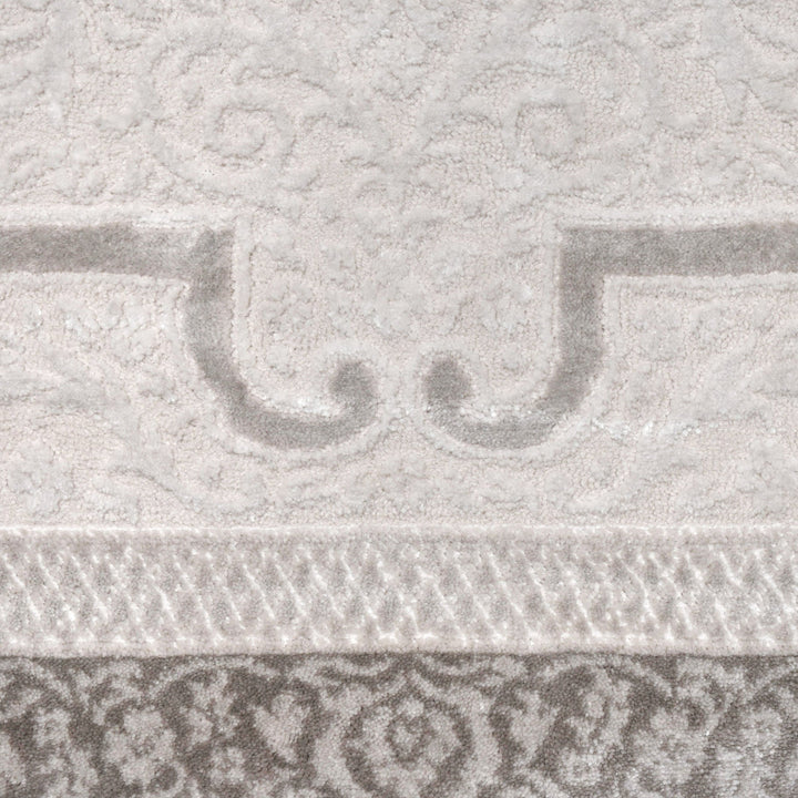 Off White Floral Turkish Rug 5X8 Ft