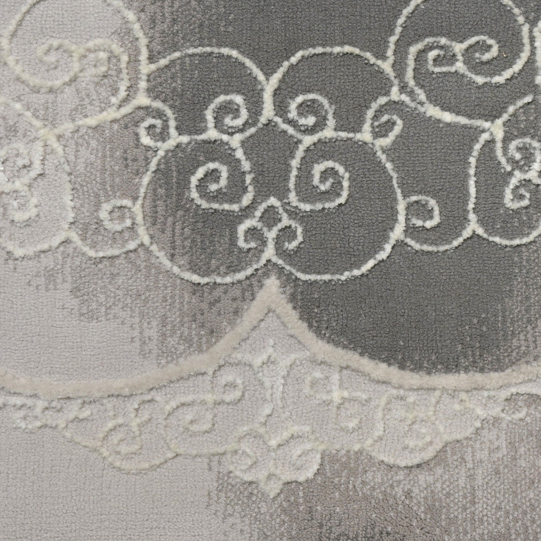 Grey Floral Turkish Rug 5X8 Ft