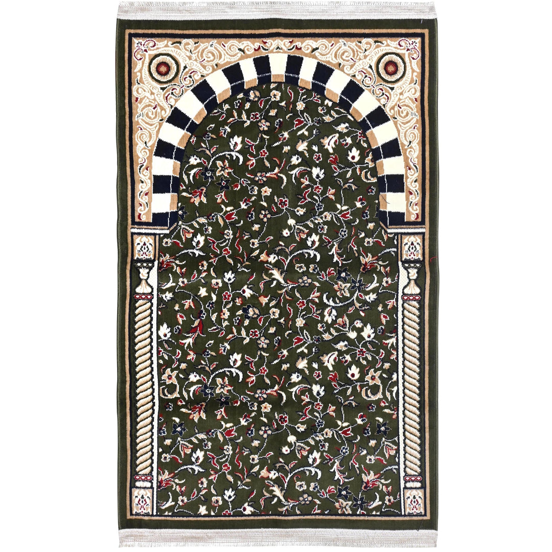 Dark Green Hand-Knotted Prayer Rug 2.5x4 FT