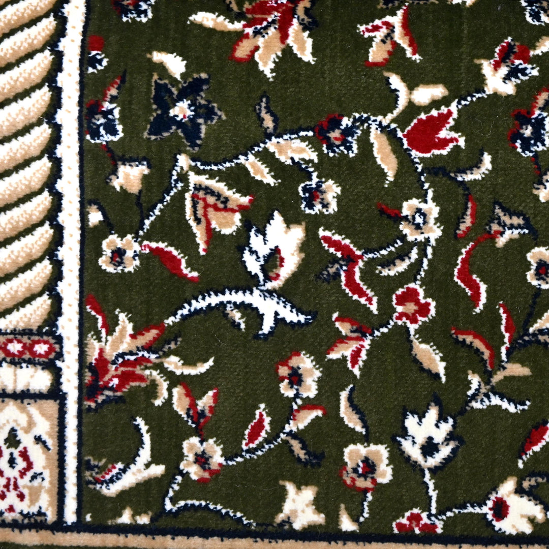 Dark Green Hand-Knotted Prayer Rug 2.5x4 FT