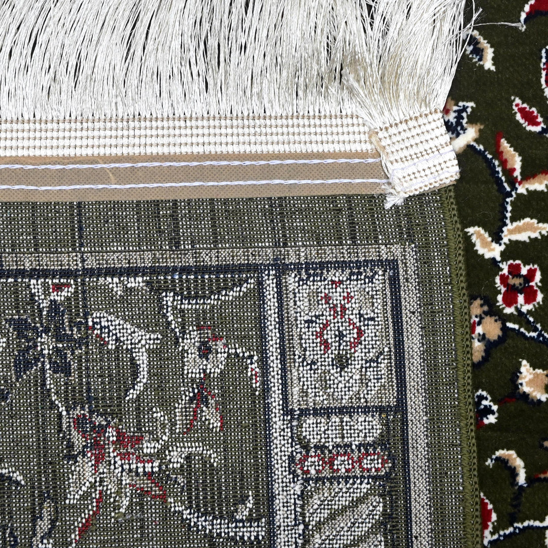 Dark Green Hand-Knotted Prayer Rug 2.5x4 FT