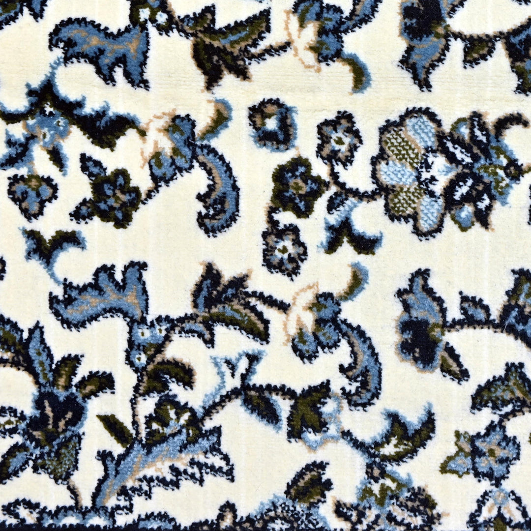 Ivory Black Hand-Knotted Prayer Rug 2.5x4 FT