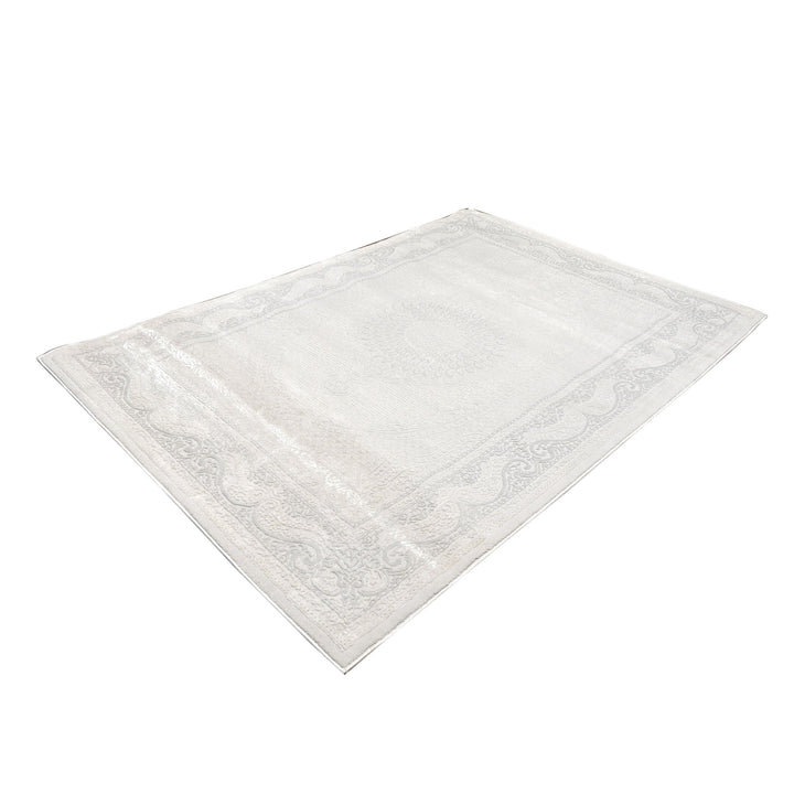 Off White Plain Turkish Rug 5X8 Ft