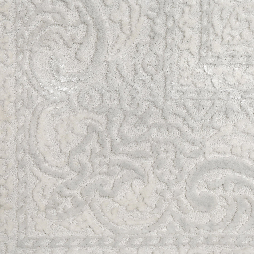 Off White Plain Turkish Rug 5X8 Ft