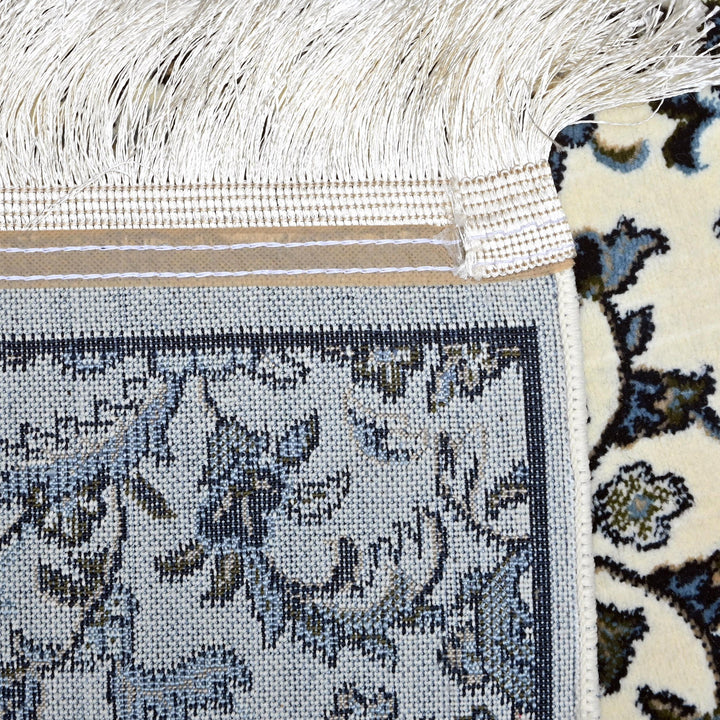 Ivory Black Hand-Knotted Prayer Rug 2.5x4 FT