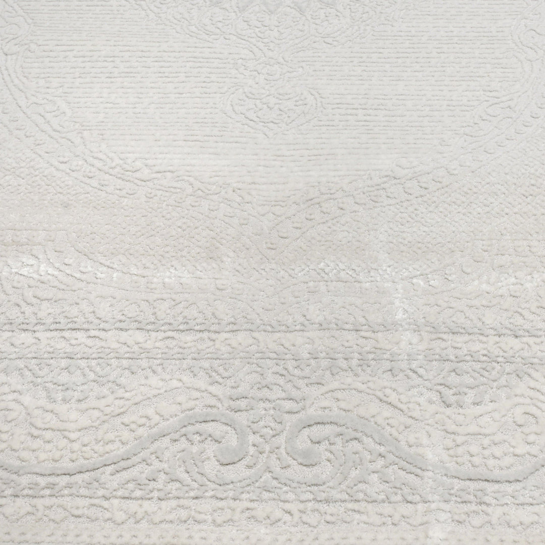 Off White Plain Turkish Rug 5X8 Ft