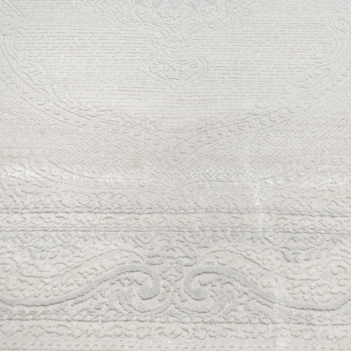 Off White Plain Turkish Rug 5X8 Ft