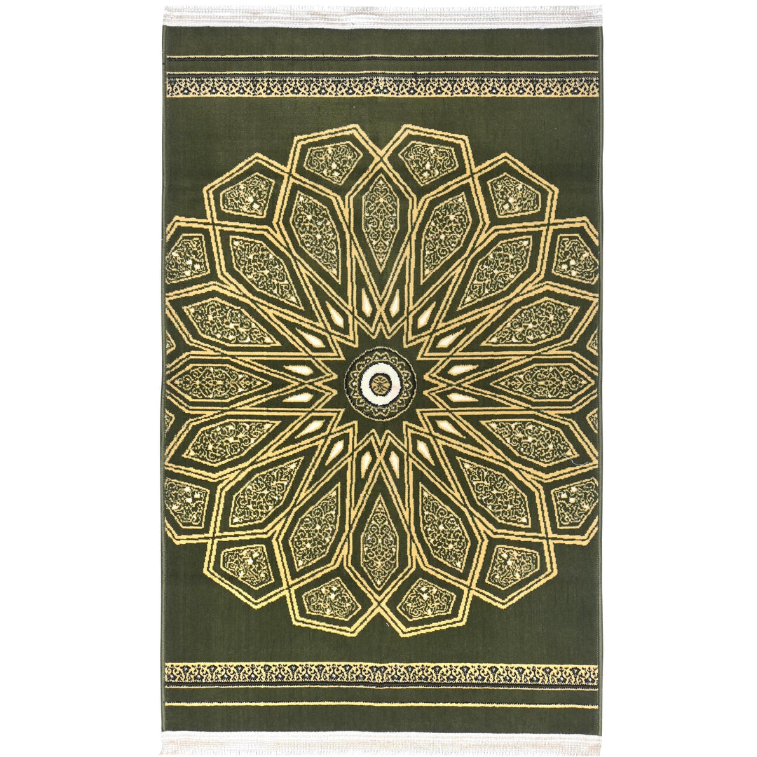 Olive Green Hand-Knotted Prayer Rug 2.5x4 FT