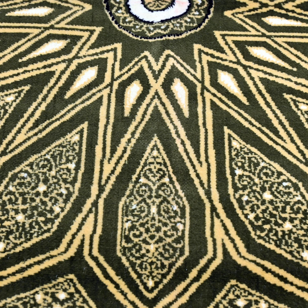 Olive Green Hand-Knotted Prayer Rug 2.5x4 FT