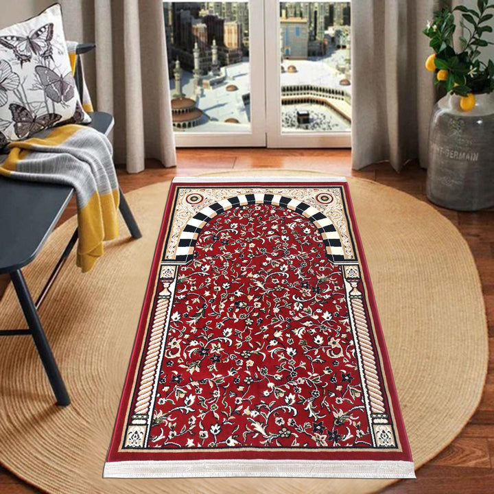 Red Medallio Hand-Knotted Prayer Rug 2.5x4 FT