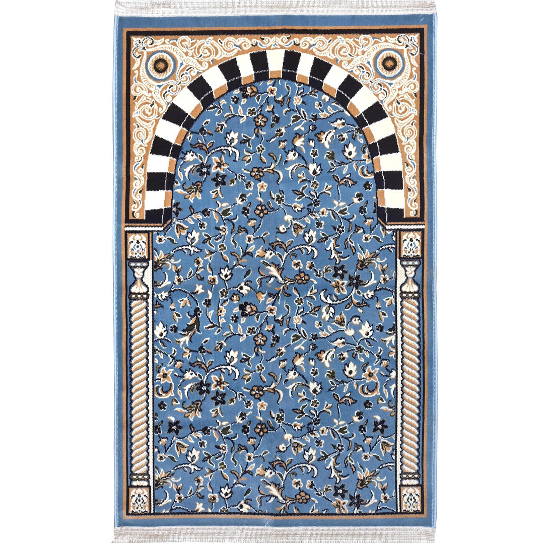 Blue Floral Hand-Knotted Prayer Rug 2.5x4 FT