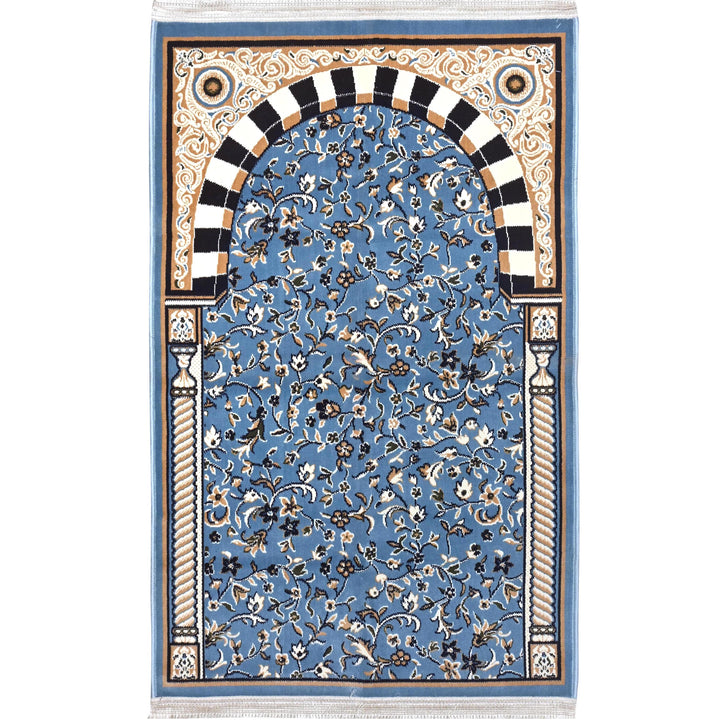 Blue Floral Hand-Knotted Prayer Rug 2.5x4 FT