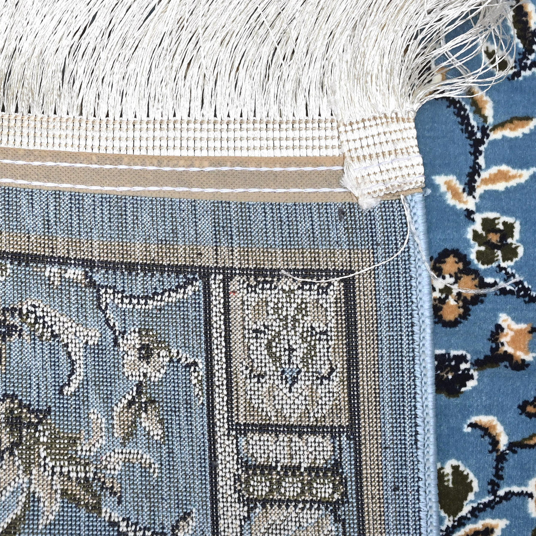 Blue Floral Hand-Knotted Prayer Rug 2.5x4 FT