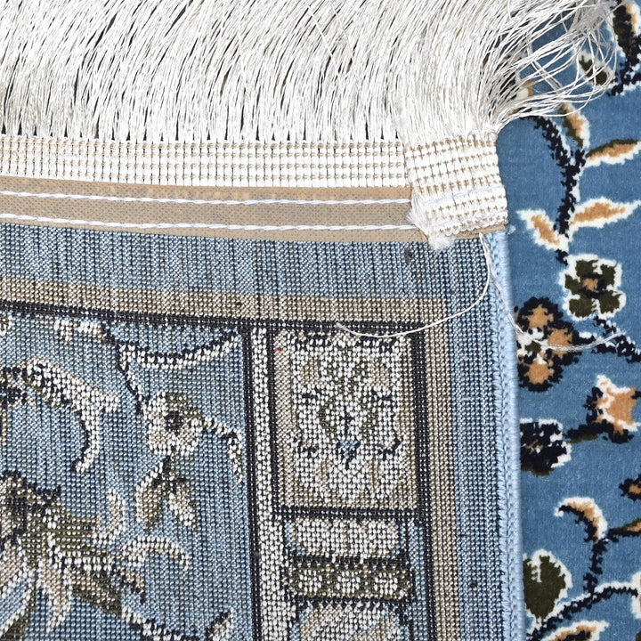 Blue Floral Hand-Knotted Prayer Rug 2.5x4 FT