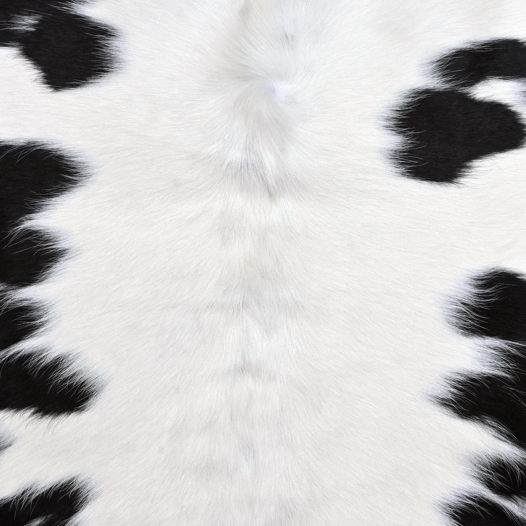 Brazilian White Black Spotted Cow hide Rug 4.5x4.5 FT