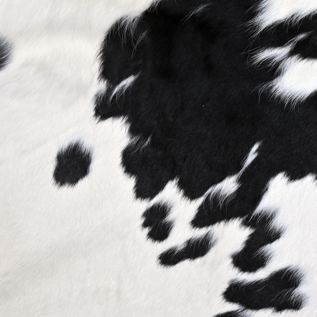 Brazilian White Black Spotted Cow hide Rug 4.5x4.5 FT