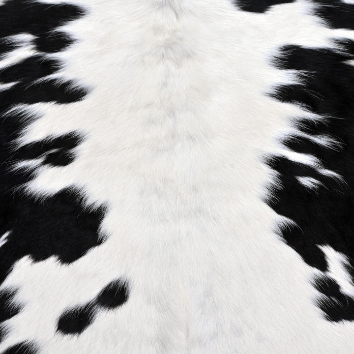 Brazilian White Black Spotted Cow hide Rug 4.5x4.5 FT