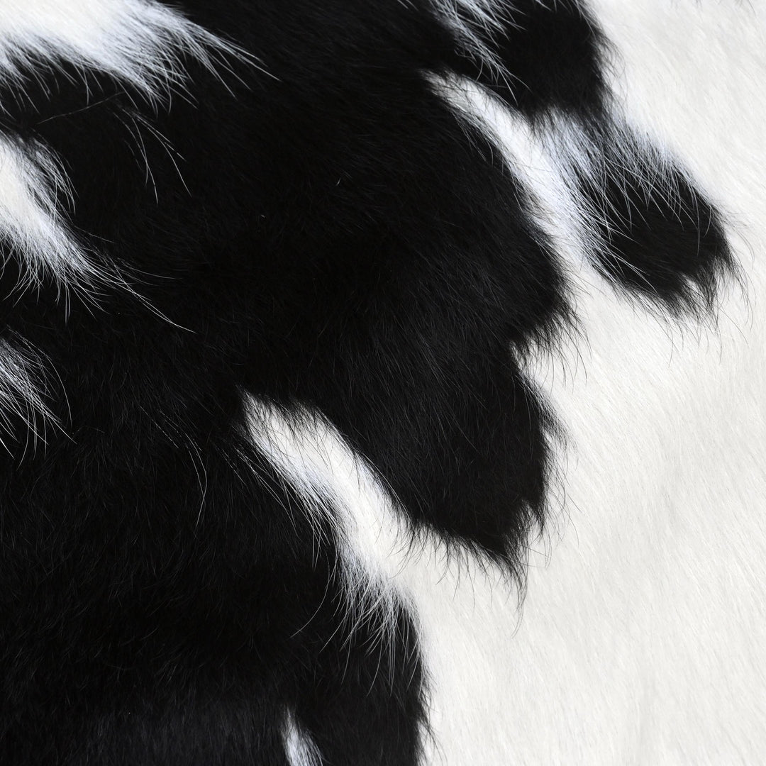 Brazilian White Black Spotted Cow hide Rug 4.5x4.5 FT