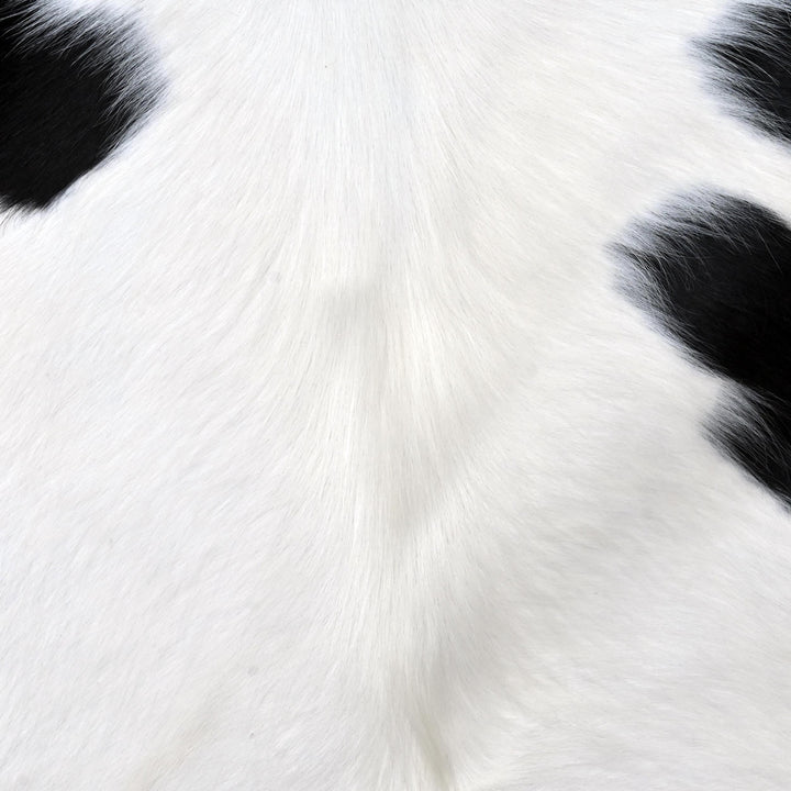 Brazilian White Black Spotted Cow hide Rug 4.5x4.5 FT