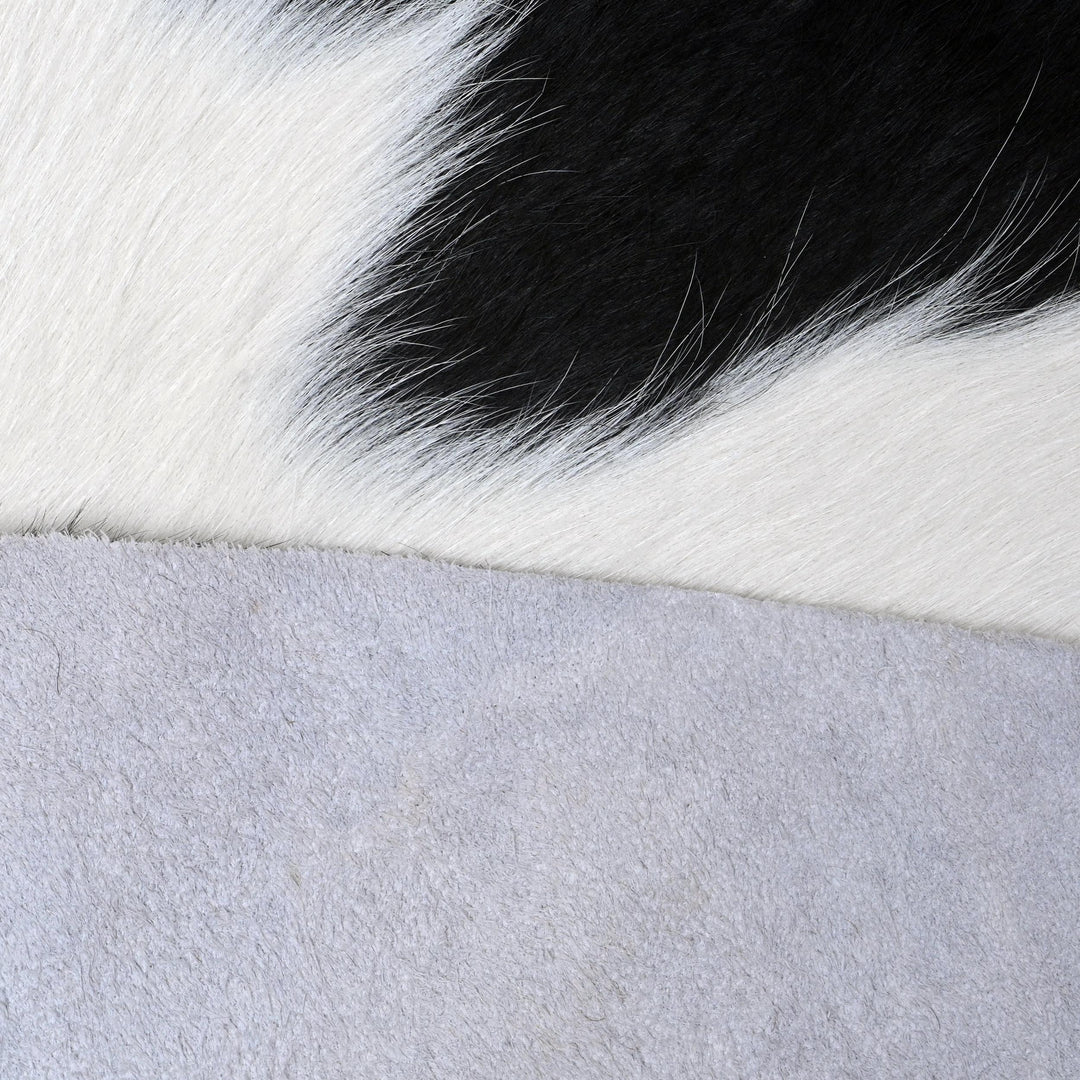 Brazilian White Black Spotted Cow hide Rug 4.5x4.5 FT