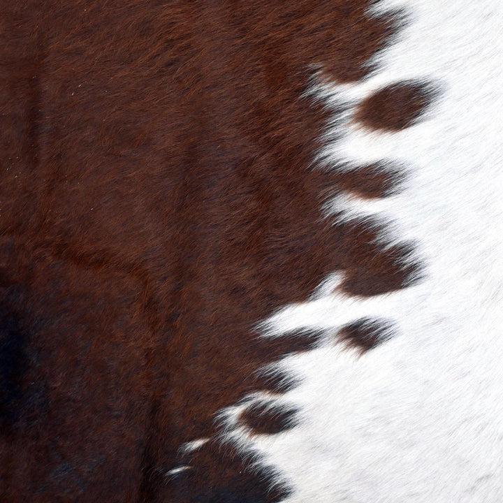Brazilian Dark Tricolor Cow hide Rug 4.5x4.5 FT