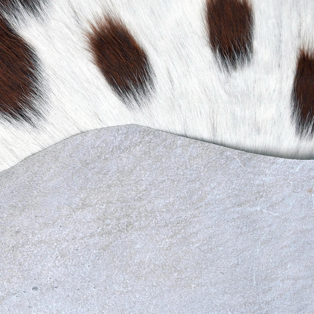 Brazilian Dark Tricolor Cow hide Rug 4.5x4.5 FT