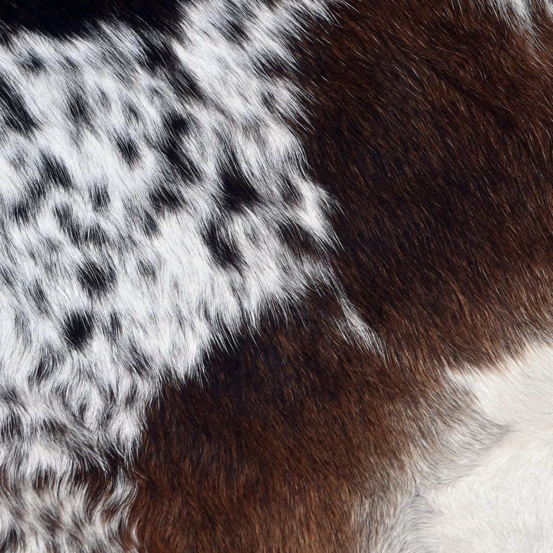 Brazilian Dark Tricolor Cow hide 4.5X5 FT