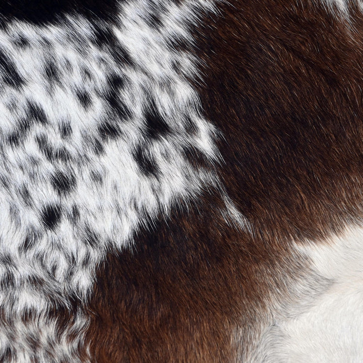 Brazilian Dark Tricolor Cow hide 4.5X5 FT