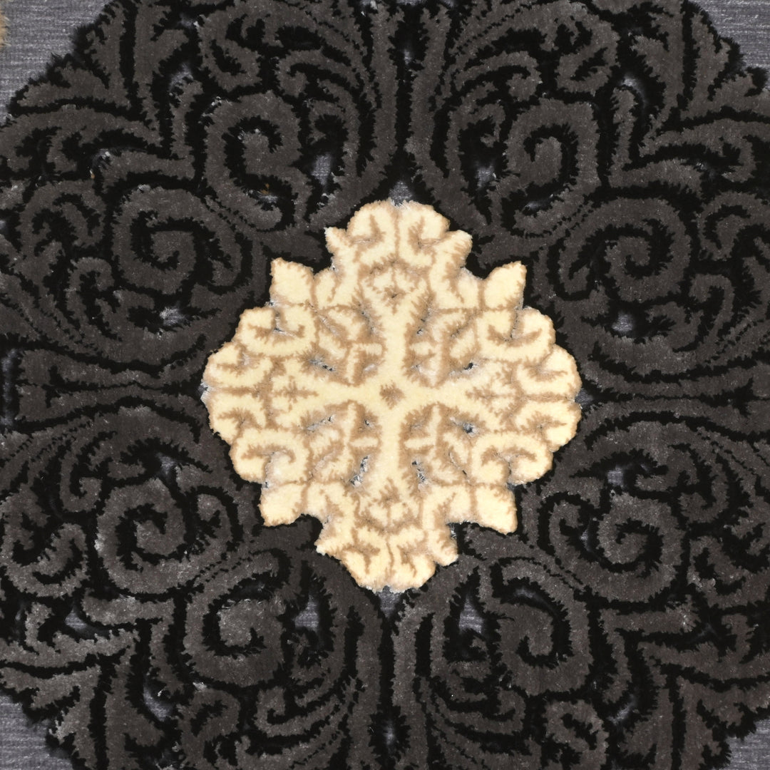 Charcoal Turkish Embossed Rug 5x8 FT